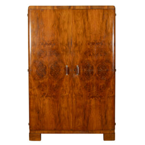 European Art Deco Multifunctional Armoire | Storage Cabinet w Highly-Figured Grain