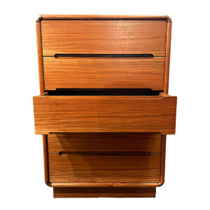 Slim with Deep Drawers! — The Rounded Edge Danish Teak Tall Dresser