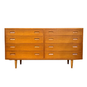 55” Danish Modern Teak Chest of 8 Drawers