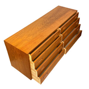 55” Danish Modern Teak Chest of 8 Drawers