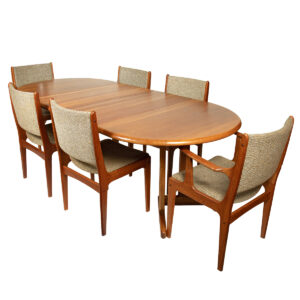 Set of 6 (2+4) Danish Modern Teak Tallback Dining Chairs