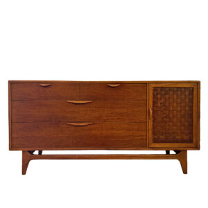 60” Lane “Perception” Mid Century Modern Walnut Sideboard | Dresser