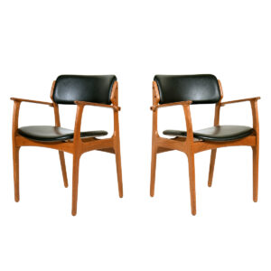 Set of 8 Danish Modern Teak Dining (2 Arm + 6 Side) Chairs by Erik Buch
