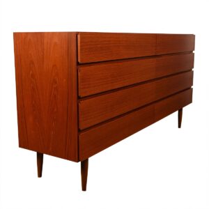 72″ Danish Modern Teak Dresser w. 8 Drawers #2
