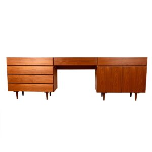 72″ Danish Modern Teak Dresser w. 8 Drawers #1