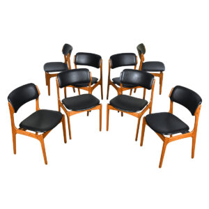 Dining Side Chairs by Erik Buch – Set of 8 in Danish Modern Teak