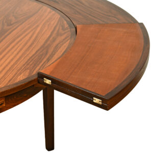 The Lotus ‘Flip-Flap’ Danish Rosewood Expanding Dining Table by Dyrlund