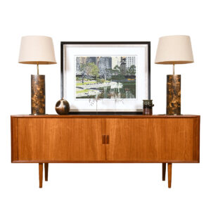 Danish Tambour Door Sideboard | Room Divider in Teak