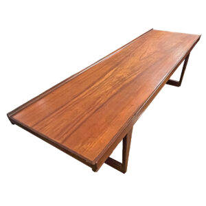 Peter Lovig Nielsen Danish Teak Raised Lip Edge Rectangular Coffee Table | Bench
